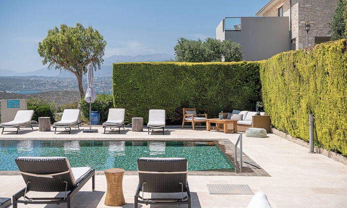 Tersanas Villa | SeaCrete Seaview Mediterranean luxury Villa privet swimming pool, tennis
