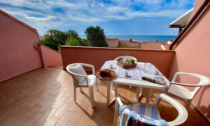 Funtana Meiga House | Seaside House for Families with Panoramic View Terrace in the Sinis Peninsula