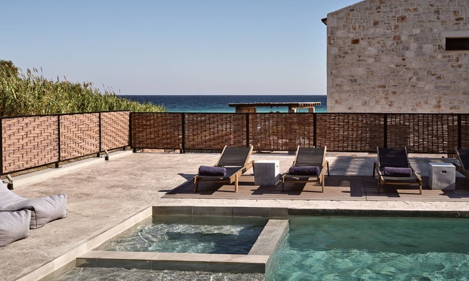 Neromilos Villa | Seaside Luxury LaSoleil Villa, with Heated Pool & Spa Whirlpool