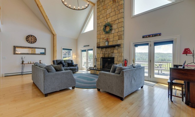 East Calais House | Secluded Family Getaway Near Stowe: Deck & Hot Tub