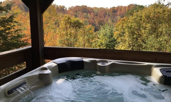 Primrose Cabin | Secluded, Great View! Hot Tub, Wood Fireplace, Screened in Porch, Arcade Games.