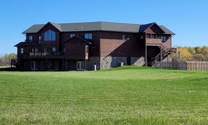 Hillman House | Serenity Lodge, large luxury true log estate up north on 75 acres