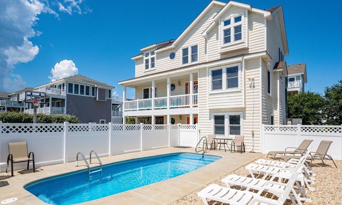Currituck County House | Ships Ahoy: Oceanside, Pet Friendly, Heated Pool, Pool Table