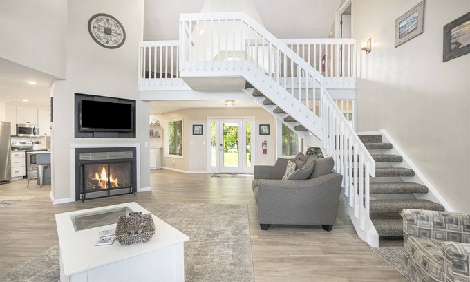 Saugatuck House | Silver Lake Retreat: Swimming Pool, Private Beach, Fire Pit, Spacious Home