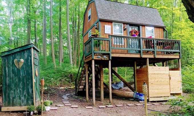 Dellslow Cabin | SIS's Treehouse Cozy & Charming located within forests on 26 acres Morgantown WV