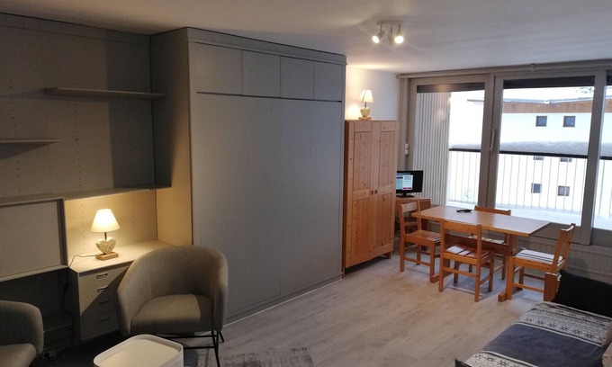 Courchevel Apartment | Ski-in studio near center, balcony, parking, pets allowed