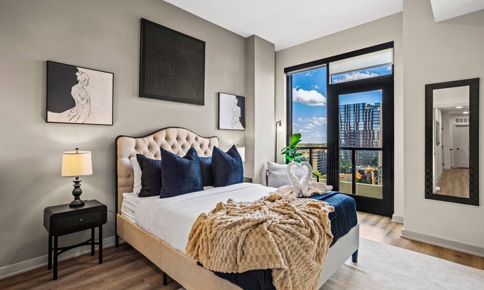 Peachtree Center House | Skyline Townhouse: 3BR Penthouse in Atlanta, GA | City View, Gym, Pool & Terrace