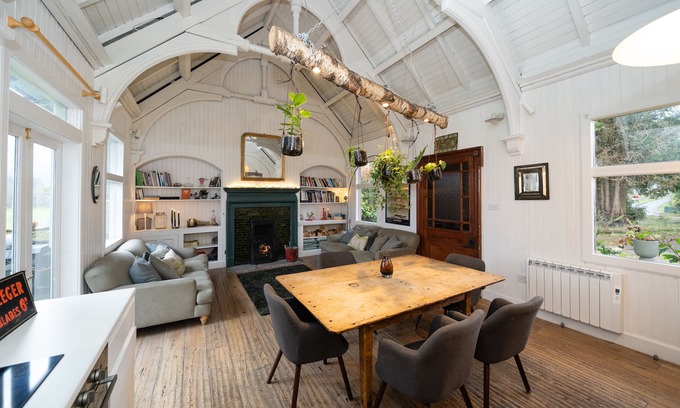 Balquhidder House | Sleeps 10. The Old pink library by loch and river