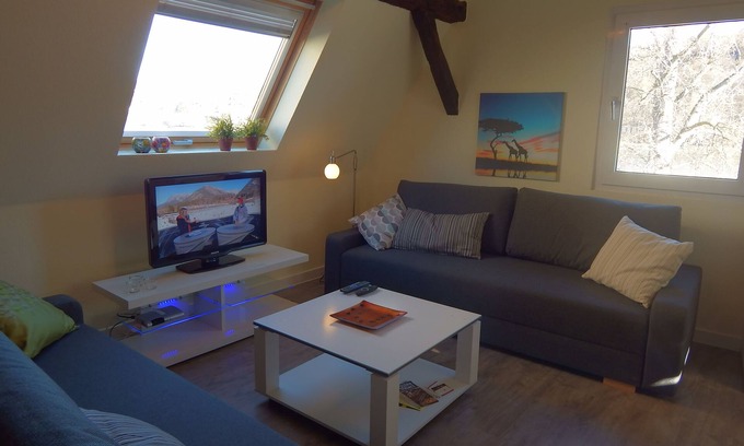 Neuendorf Apartment | Small loft in the attic - direct view of the Rhine