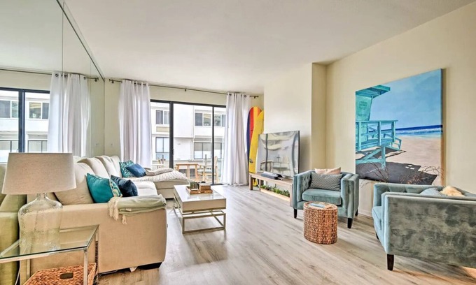 Marina Peninsula Condo | Spacious beachfront condo retreat - views, free parking, pet-friendly