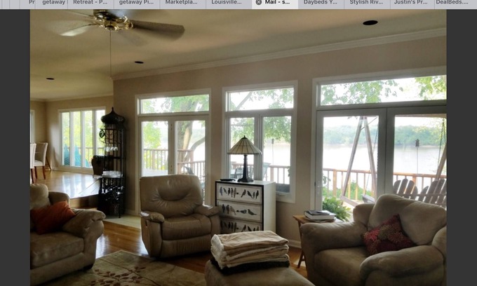 Prospect House | Spacious Ohio riverfront retreat in Louisville, gorgeous view, on Bourbon Trail.