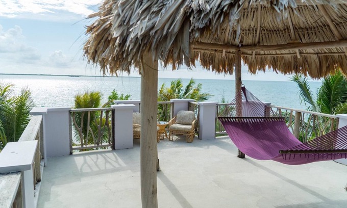 Thatch Caye Resort | Spectacular Ocean Views Cabana w/Private Roof Patio - A/C Included
