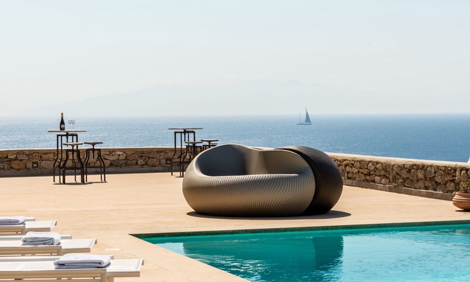 Ornos Villa | Spectacular Seaside Villa, St. John beach, Private Pool, Sunset View Over Delos