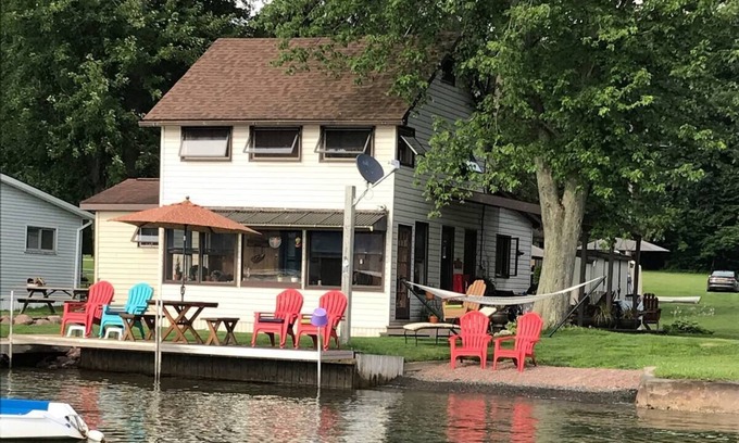 Moravia Cottage | STAY ON Owasco Lake.just a few feet from a level shore and gorgeous sunsets.