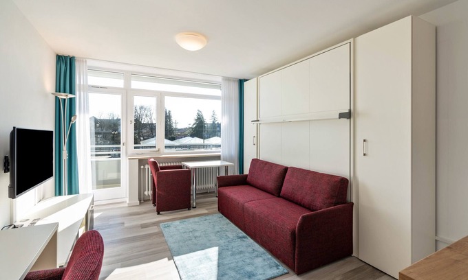 Furstenfeldbruck District Apartment | Studio Apartment "Huber Living Basic 105" with Balcony & Wi-Fi