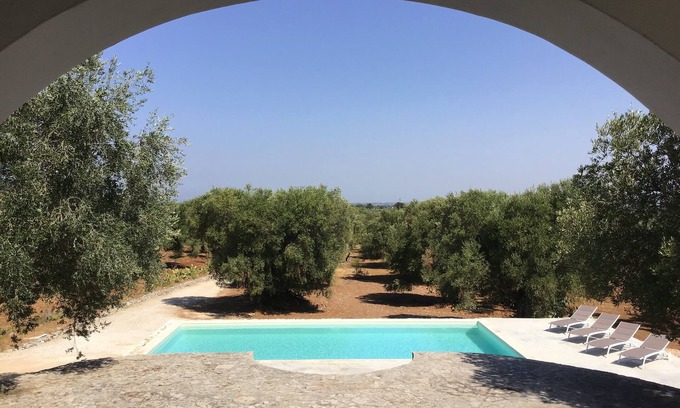 Carovigno Villa | Stunning Distant sea views, Immersed in olive trees with PRIVATE POOL built 2021