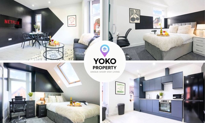Coventry Apartment | Stylish 4 bedroom 4 bathroom Flat - Free Parking