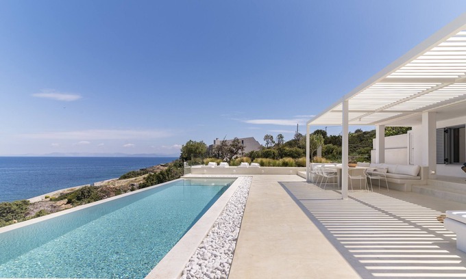 Ormos Agiou Ioannou House | Stylish Modern Greek villa directly on the sea, 40 mins from central Athens