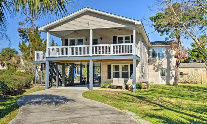 Surfside Beach House | Surfside Beach Canal-Front Home Walk to Beach!