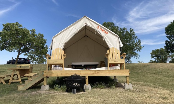 Loup City RV Rental | Tentrr State Park Site - Nebraska Sherman SRA – East Ridge Lakeview J – Single