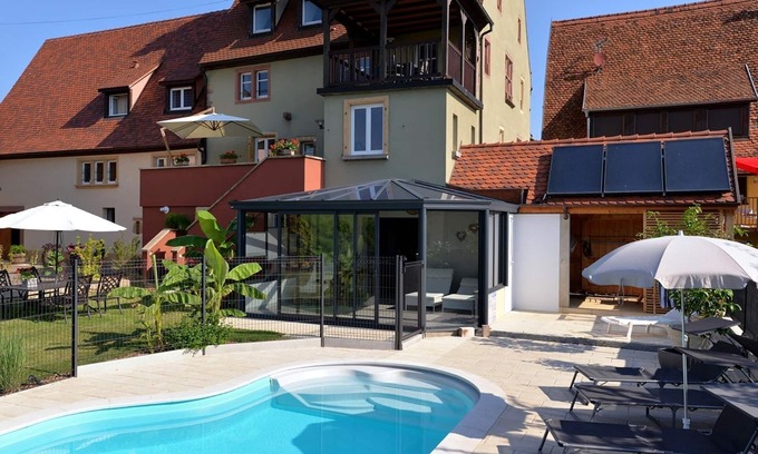 Pfaffenheim House | TERRASSE d'ALPHONSE - Charming and relaxing cottages Swimming pool and Sauna