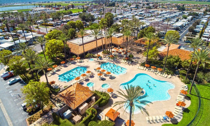 Hemet Cottage | The Cottages at Golden Village Palms RV Resort