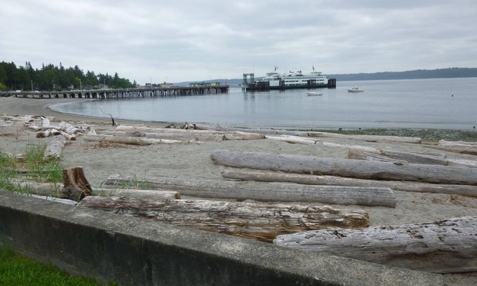 West Seattle Apartment | The front yard is a relaxing sandy beach in the Fauntleroy Cove