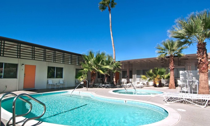 Desert Hot Springs Apartment | The Getaway 1BR #5: Pool, Mountain View, Kids/Pets welcome