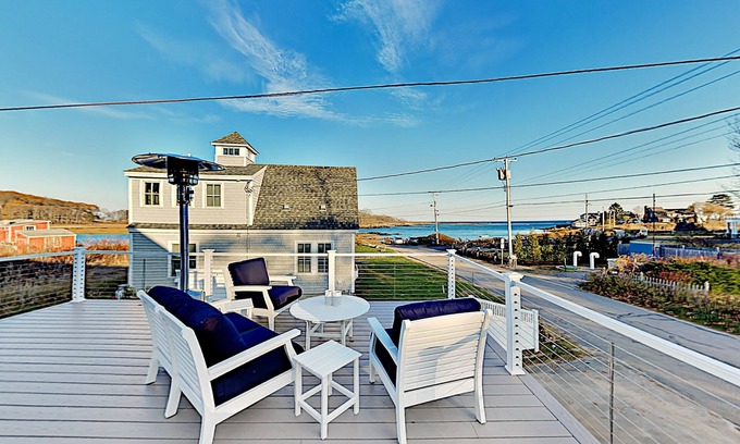 Kennebunkport House | Thisgood Cove with Sea Views, Roof Deck, Beach, And So Much More