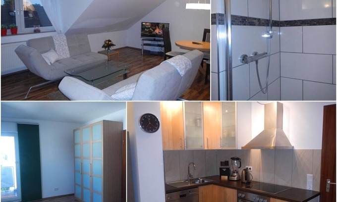 Troisdorf-Friedrich-Wilhelms-Hutte Apartment | Top equipment and great transport links to Cologne Bonn Siegburg, TG-Platz