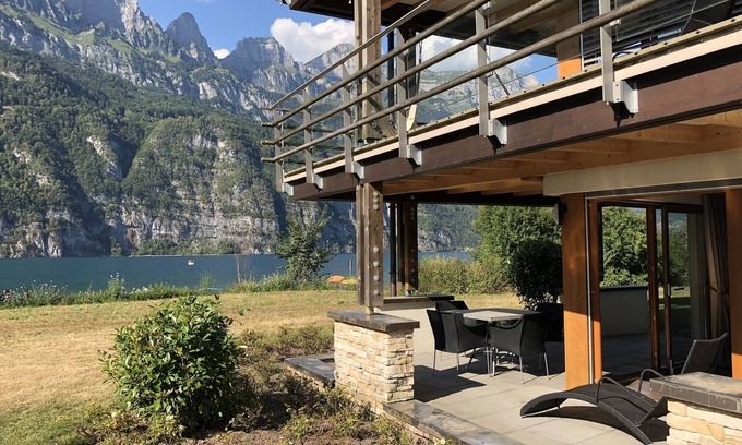 Unterterzen Apartment | Top location to the lake side - apartment right on Lake Walen and the ski resort Flumserberg