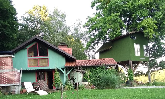 Grosuplje Cottage | Tree house Ramona + Fairytale wooden houseby Ljubljana on the floor in the price