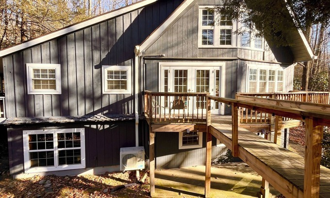Cresco Ski Chalet | Treehouse Chalet w/Hot Tub, overlooking a creek on 6 acres