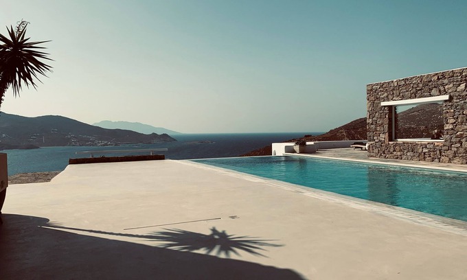 Ano Mera Villa | Unique private villa estate vj1+2 with amazing seaview and full privacy