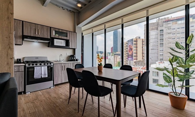 Zona Rosa Apartment | VH Roma Nte | Depa Industrial+RooftopandBalcón | 315