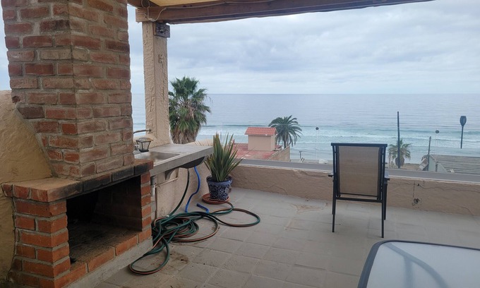 La Fonda House | Views to teh ocean and very big outfdoor patio with fire place