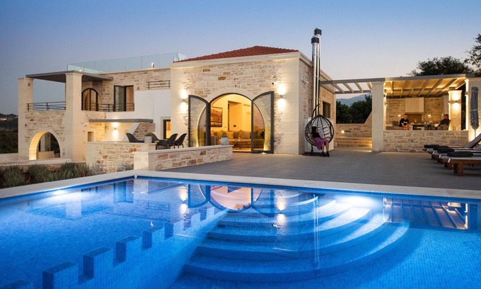 Douliana Villa | Villa Annie - Luxury Villa - 360 Sea & White Mountains views - Luxury hamper