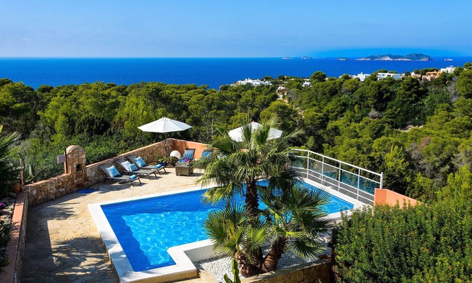 Cala Vadella Villa | VILLA CAN COSTA - Private villa with pool & WIFI. Stunning sea views sunset in Cala Vadella beach