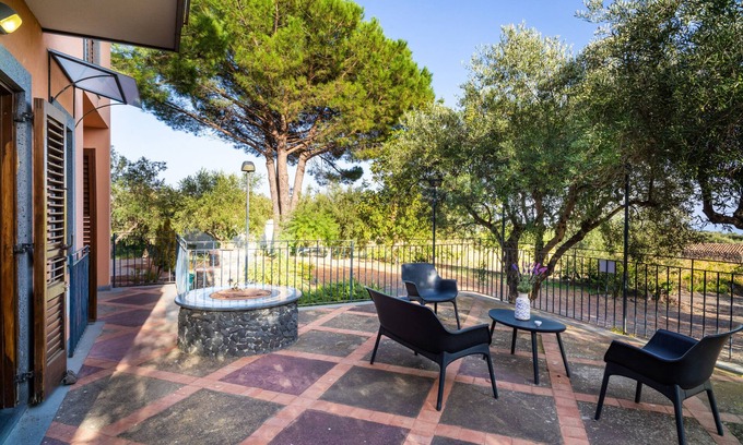 Linguaglossa Villa | Villa 'Il Baglio Dell'etna' with Sea View, Wi-Fi and Air Conditioning