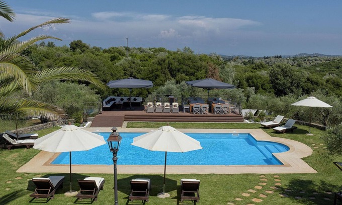 Vassilatika Villa | Villa Privilege with tennis Court and outdoor & indoor Heated Pool (sleep 8)