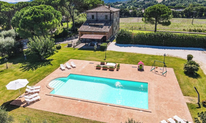 Fratta Villa | Villa with private pool, soccer end volley field, children games near Todi