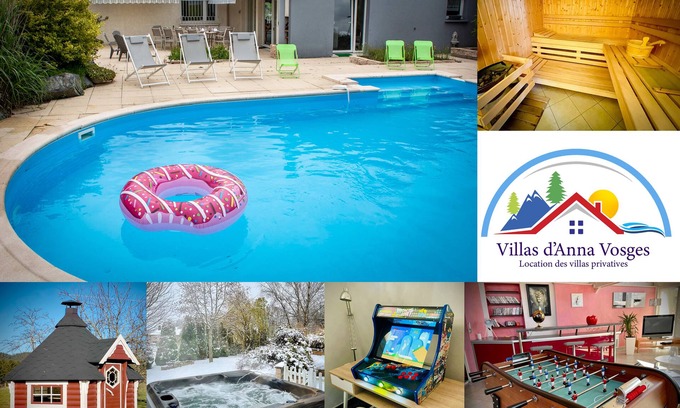 Laval-sur-Vologne Villa | Villa200m SWIMMING POOL chauffée❄️SPA❄️sauna❄️babyfoot❄️Kota-grill