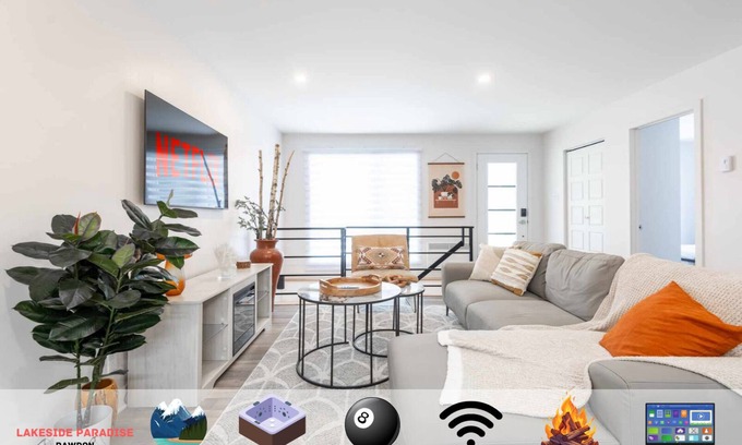 Rawdon Ski Chalet | Vue sur Lac Spa Billard Wifi Smart TV 5 Chambres Lits King Cuisine+