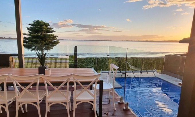 Central Coast House | Waterfront Sunset Getaway & Pool Sleeps 16