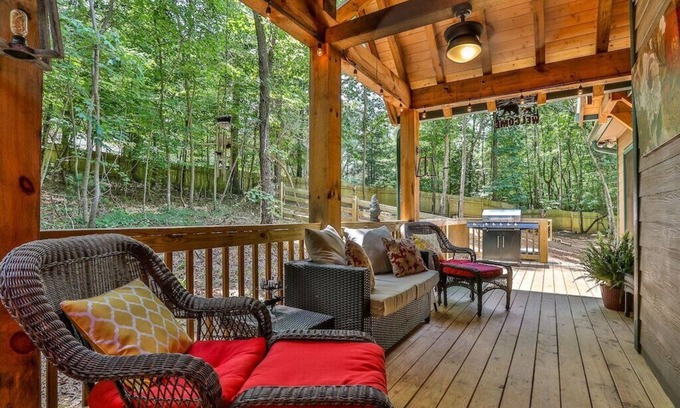 Ellijay Cabin | WeLOVEdogs/allBreedsSizes/2King/FencedYard/Firepit