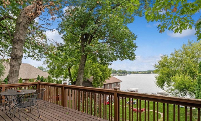 Antioch House | wonderful log home Chain o Lakes waterfront home with pier Monthly rental