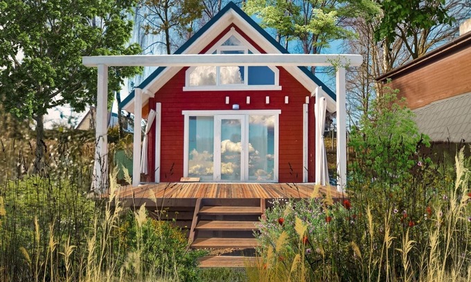 Lekowo House | Wooden Home by Lake Klępnicko with Pier