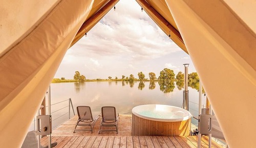 Tent, Hot Tub, Overwater