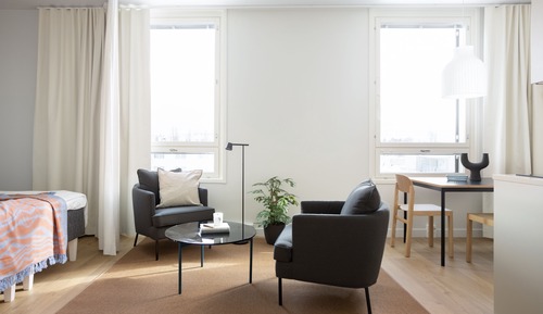 Spacious studio with a view