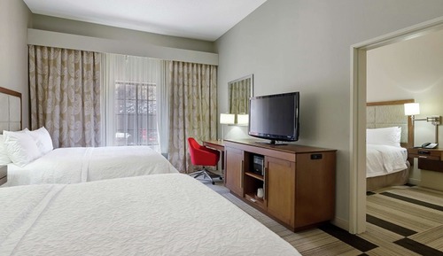 King Bed and Two Queen Bed Room, Refrigerator and Microwave